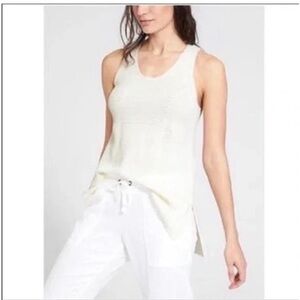 Athleta Women's Sleeveless Escondido sweater cream.